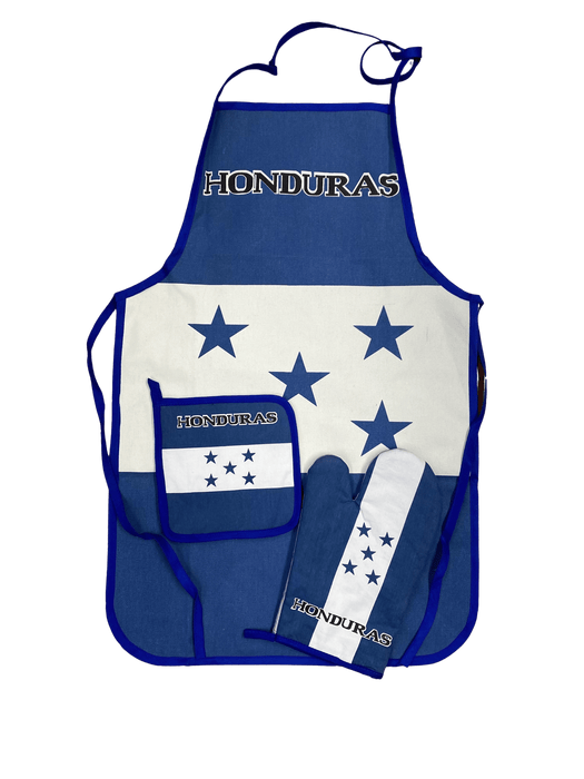 Honduras Flag Kitchen & BBQ 3pc Set w/Apron, Oven Mitt, Potholder