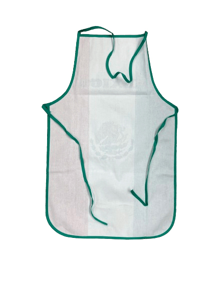 Juego de cocina y barbacoa con bandera de México, 3 piezas, con delantal, manopla para horno y agarradera