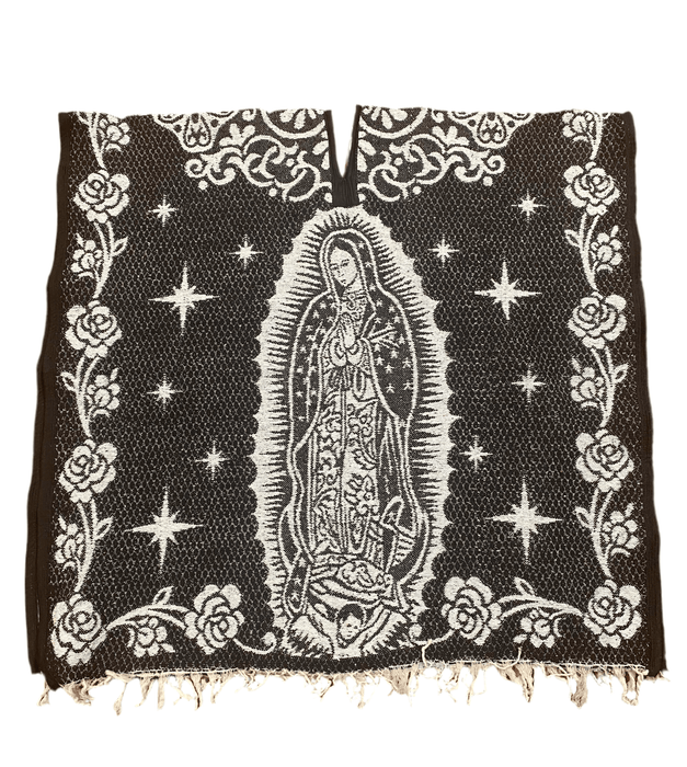 Poncho/Gaban Virgen de Guadalupe Blanco y Negro