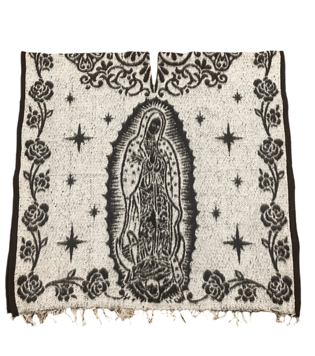 Poncho/Gaban Virgen de Guadalupe Blanco y Negro