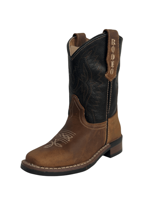 Boys' Brown Flames Rubber Sole Leather Boot