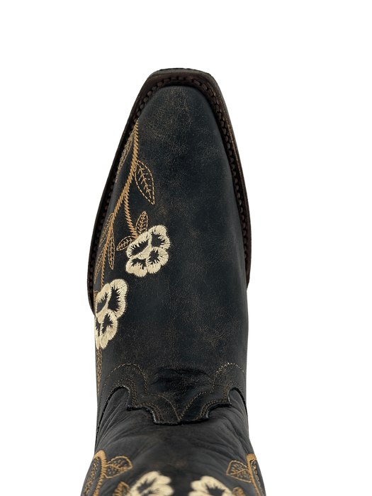 Bota con puntera recortada Vintage Rebel marrón para mujer