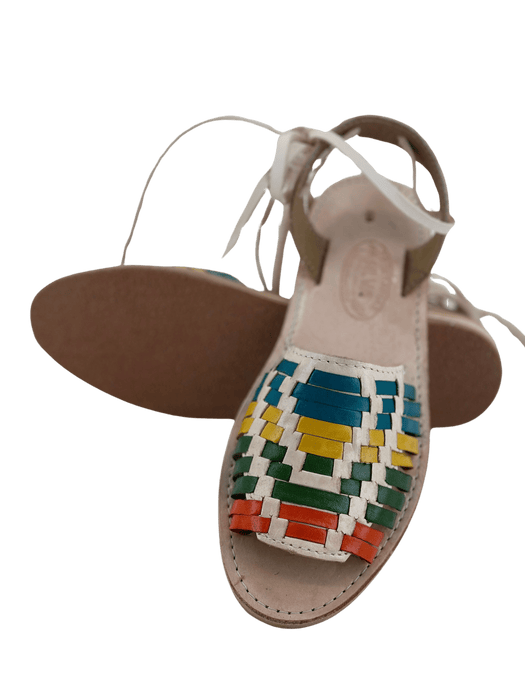 Colorful Open Toe Wrap Around Heel Huarache