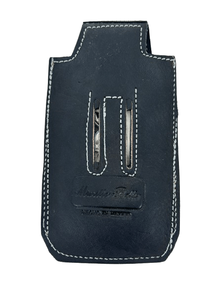 Black and White with Beige Circled Diamond Silk Thread Chiseled Leather Charro Phone Case