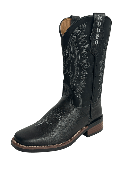 Women's Black Flames Rubber Sole Leather Boot