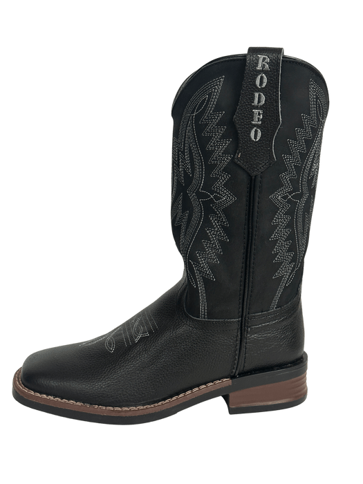 Women's Black Flames Rubber Sole Leather Boot