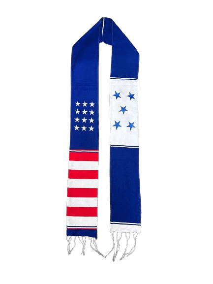 "Class of 2025" USA and Honduras Theme Sarape Graduation Stole