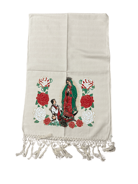 Natural Rebozo de Virgen de Guadalupe