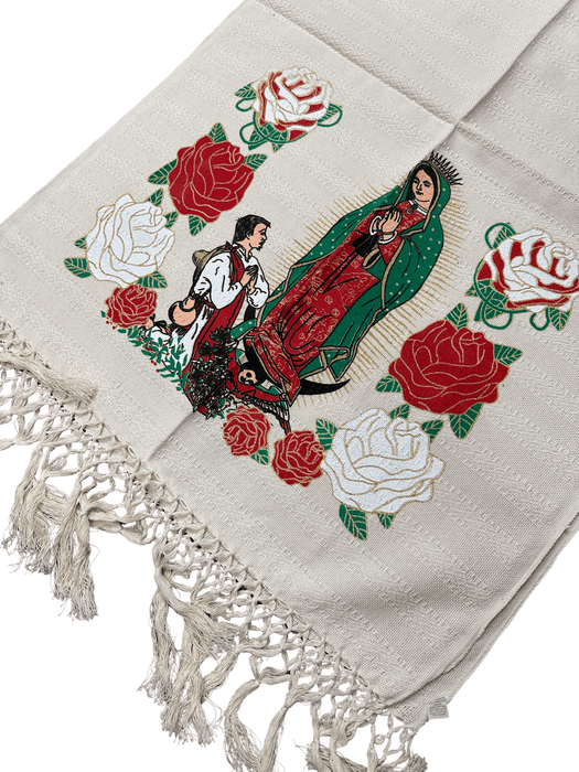 Natural Rebozo de Virgen de Guadalupe