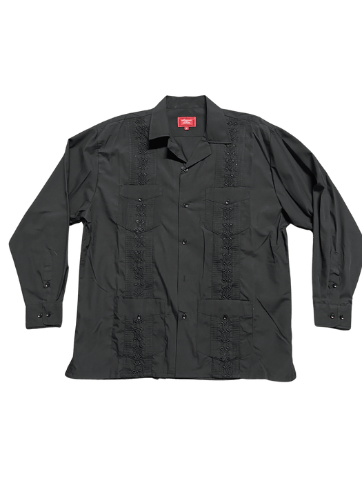 Guayabera Men's LONG SLEEVE Collared Shirt - Comfortable Casual Wear, Loose Fit, Available in Sizes Small-5XL, True to Size - Tops, Menswear