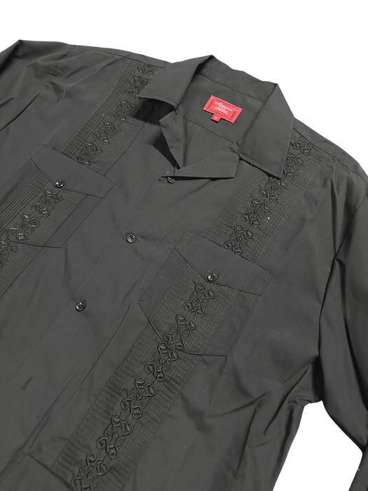 Guayabera Men's LONG SLEEVE Collared Shirt - Comfortable Casual Wear, Loose Fit, Available in Sizes Small-5XL, True to Size - Tops, Menswear