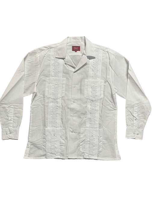 Guayabera Men's LONG SLEEVE Collared Shirt - Comfortable Casual Wear, Loose Fit, Available in Sizes Small-5XL, True to Size - Tops, Menswear