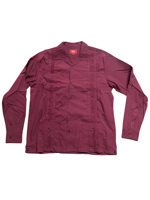 Guayabera Men's LONG SLEEVE Collared Shirt - Comfortable Casual Wear, Loose Fit, Available in Sizes Small-5XL, True to Size - Tops, Menswear