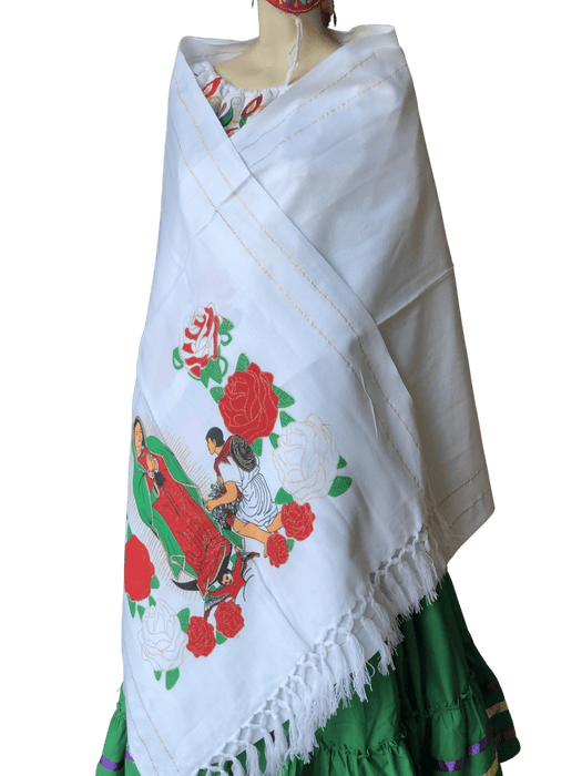 Rebozo Natural de Virgen de Guadalupe