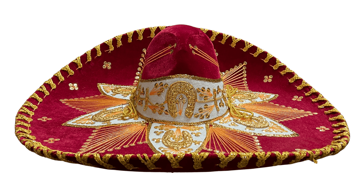 Sombrero Charro Mariachi Red and Gold — Rodeo Durango Brand Corp.