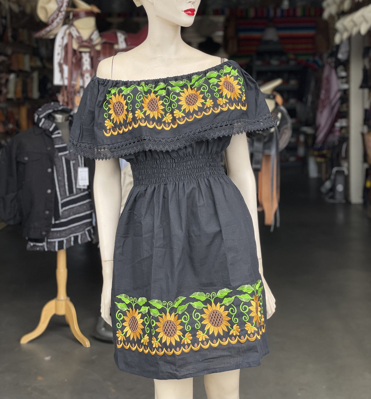 Black sundress hotsell with sunflowers