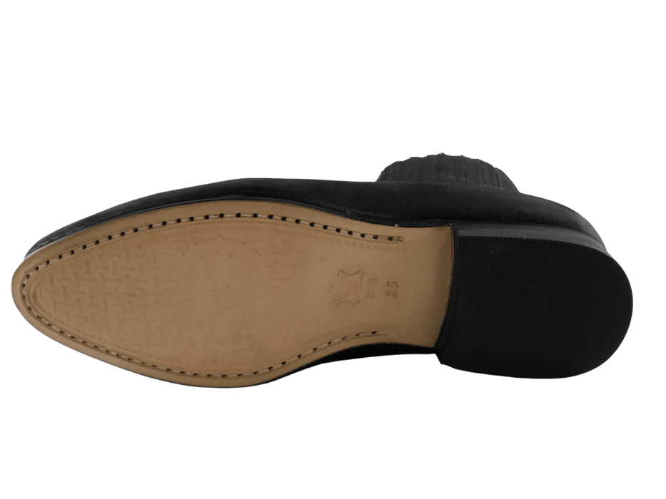 Black Nobuck Leather Sole Botin Charro — Rodeo Durango Int'l