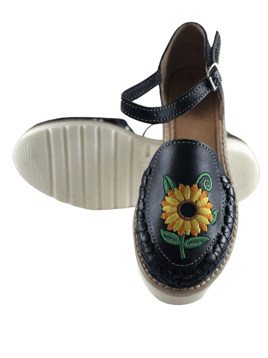 Huarache de Pulsera - Plataforma Girasol Negro