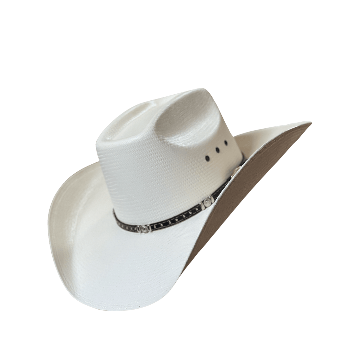 LR: Mocha 100x 4 brim (Open crown) Straw Hat