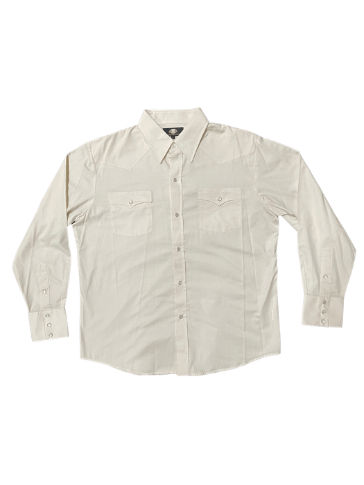 Camisa con botones estilo occidental color beige liso