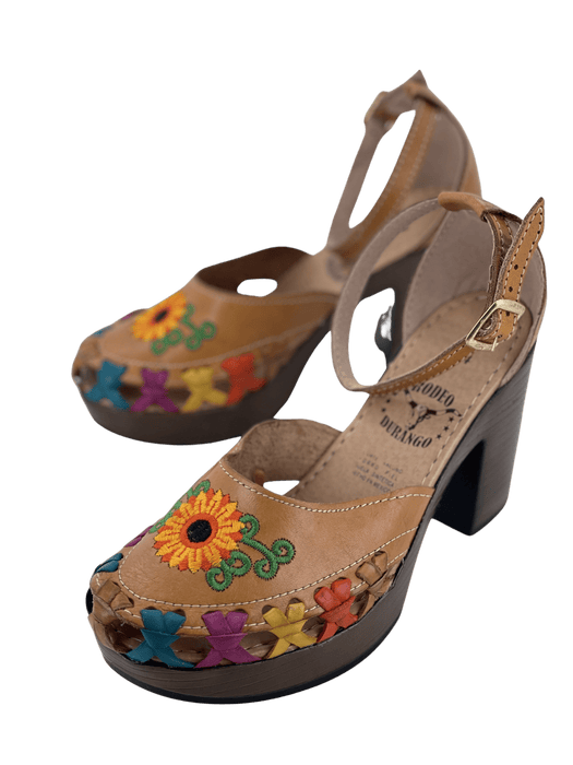 Tan Sunflower High Heel Huarache